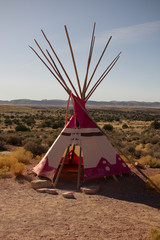 Native American Teepee (Tipi) in Field, 2 © Alex