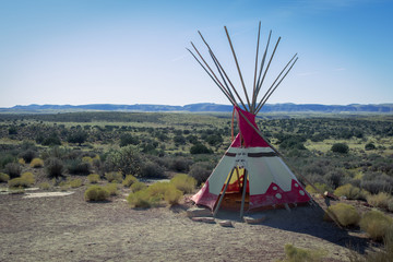 Native American Teepee (Tipi) in Field, 1 © Alex
