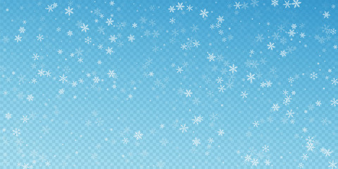 Sparse snowfall Christmas background. Subtle flyin