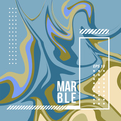 Luxury Blue Gold Marble Liquid Background Vector Template