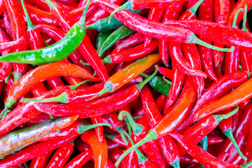 Red chillies in close up view