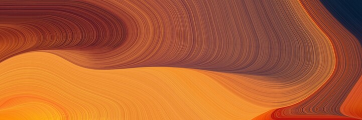 modern soft curvy waves background design with coffee, sienna and pastel orange color - obrazy, fototapety, plakaty