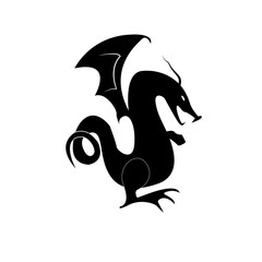Dragon silhouette icon vector illustration