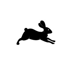 Silhouette hare icon vector illustration