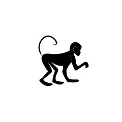 Monkey silhouette icon vector illustration