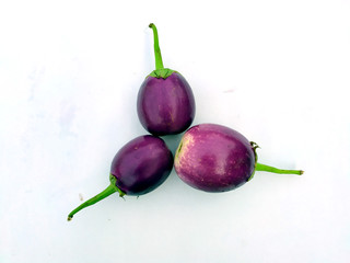 a fresh healthy brinjal isolated on white background