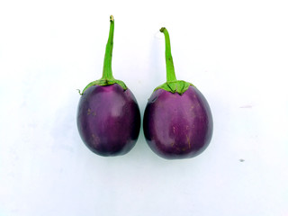 a fresh healthy brinjal isolated on white background