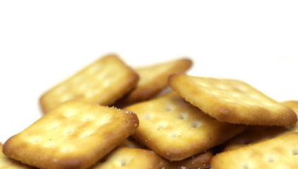 Closeup Biscuits isolated on white background