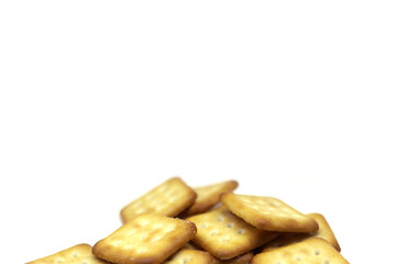 Closeup Biscuits isolated on white background with copy space