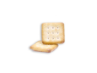 Stack of biscuits isolated on white background