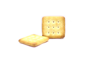 Stack of biscuits isolated on white background