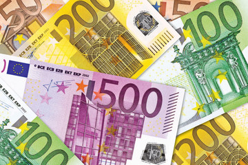 Euro banknotes full frame background