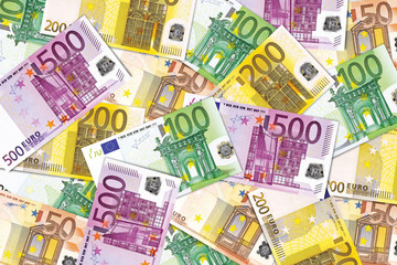 Euro banknotes full frame background