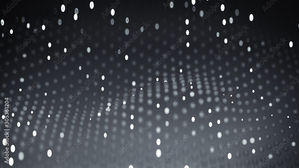 Aufkleber floating mesh of particles 3d render