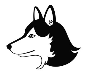 Husky dog logotype, vector illustration of husky isolated on white background, dog icon