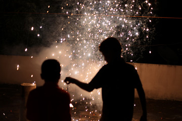 Abstract bokeh background. celebrating new year and Christmas and Diwali