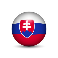 Obraz premium Flag of Slovakia in the form of a ball isolated on white background.