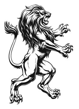 Heraldic lion realistic