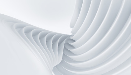 Abstract white background with futuristic shape. 3D rendering.