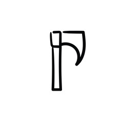 Hand drawn axe. Simple vector icon