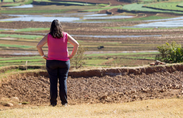 Astonished woman enjoying the view