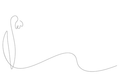 Flower silhouette on white background. Vector illustration	