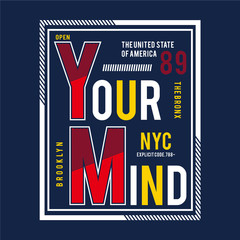 open your mind typography design vector illustration