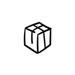 Hand drawn box. Simple vector icon
