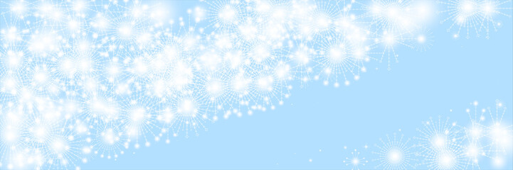 Snowflakes isolated. Flying snow flakes and stars on ligth blue background.