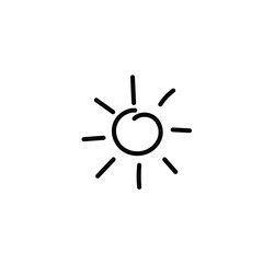 Hand drawn sun. Simple vector icon