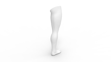 3d rendering of a human leg isolated in studio background