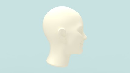 3d rendering of a human female head laughing isolated