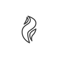 Obraz premium Hot flaming line icon. Bonfire linear style sign for mobile concept and web design. Fire flame outline vector icon. Symbol, logo illustration. Vector graphics