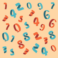 12345_patternDifferent colors gift ribbons. Numbers. Pattern, background. Strips or braid