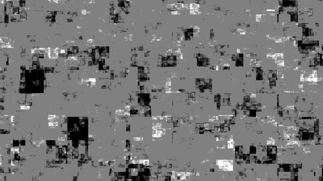 Set of four different glitch transitions on a 50 percent gray background. 