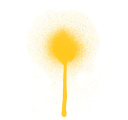 Beautiful yellow watercolor stain isolated on white