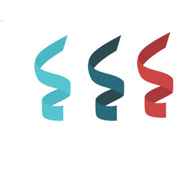 Different colors gift ribbons. Strips or braid