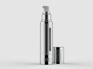 Cosmetic and skin care airless dispenser on white background