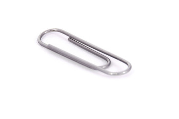 one metal clip isolated on the white background