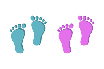 Fototapeta na wymiar Baby footprint vector illustration isolated on white background