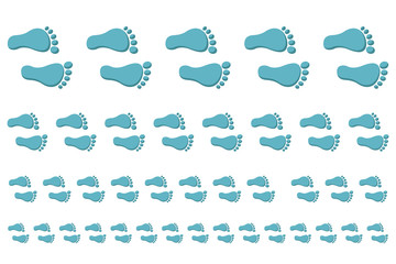 Baby footprint vector illustration isolated on white background