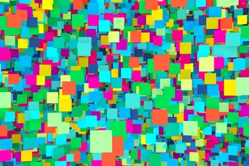 Multicolor abstract background with cube 3D illustration