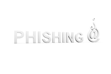 PHISHING concept white background 3d render illustration