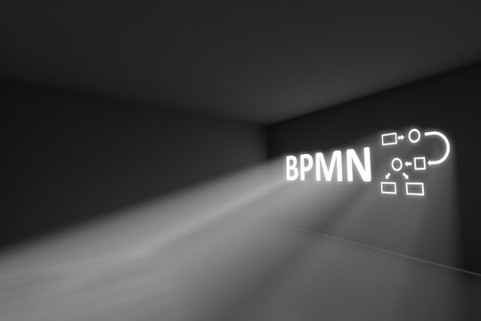 BPMN rays volume light concept 3d illustration
