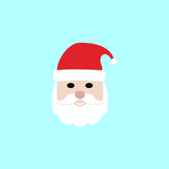 Santa claus icon set on blue background vector illustration flat design - Vector