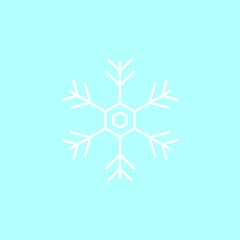 Snowflake icon set on blue background vector illustration flat design - Vector