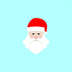 Santa claus icon set on blue background vector illustration flat design - Vector