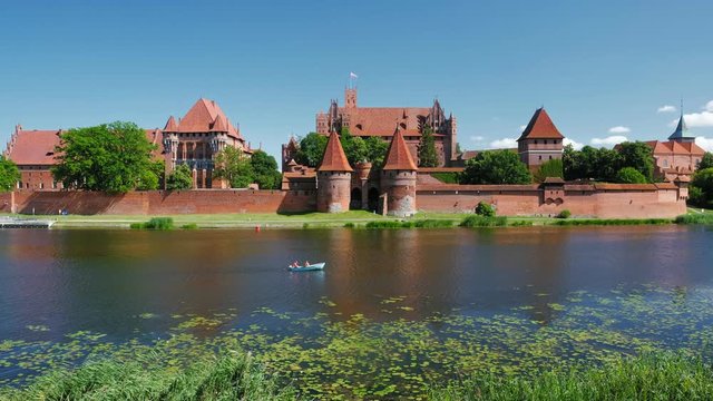 Teutonic Castle in Malbork or Marienburg at summer in Poland