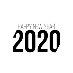 Happy New Year 2020 logo text design. Cover of business diary for 2020 with wishes. Brochure design template, card, banner. Vector illustration.