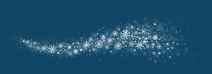 Fotobehang winter snow background with hand drawn snowflakes silhouette © mallinka1